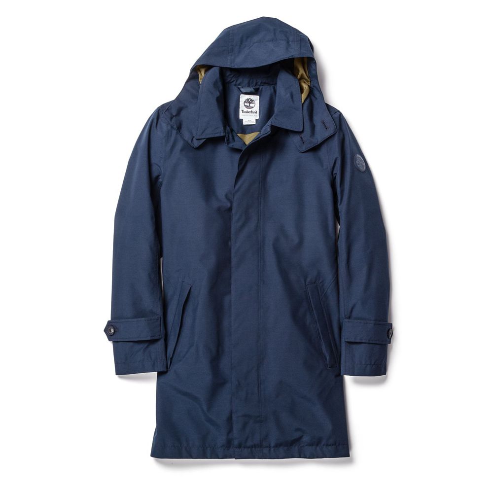 Timberland Μπουφαν Ανδρικα Σκουρο Μπλε - Doubletop Mountain Waterproof Raincoat - Greece 8502167-ED